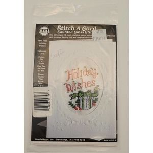 NMI # 7063 Stitch a Card Counted Cross Stitch Kit Christmas Holiday Wishes